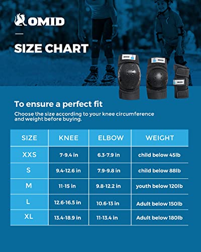 Knee Pads for Kids Adults, Elbow Pads Protective Gear Set with Wrist Guards for Skateboarding, Biking, Roller Skating, Scooter Sports