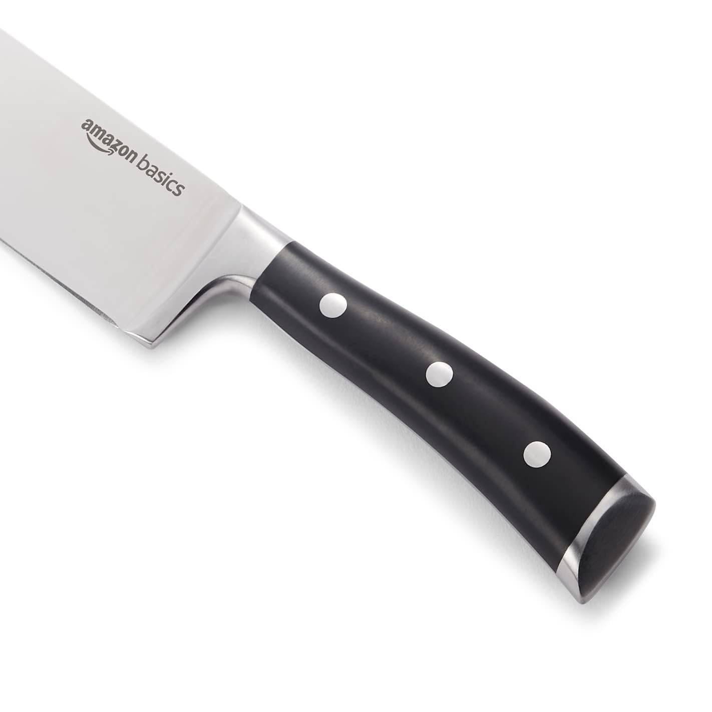 Amazon Basics Classic 8-inch Chef’s Knife with Three Rivets, Silver