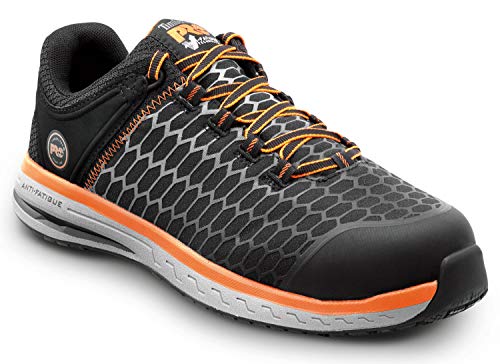 Timberland PRO Powerdrive, Men's, Black/Red, Comp Toe, EH, MaxTrax, Slip Resistant, Low Athletic, Work Shoe (10.0 M)