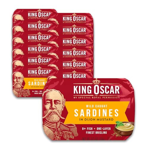 King Oscar Premium Sardines in Zesty Tomato Sauce, 3.75 Ounce Cans (Pack of 12), Wild Caught Canned Sardines
