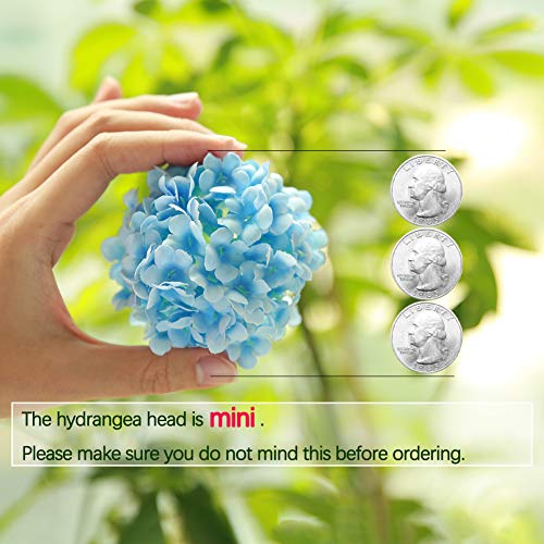 GREENTIME 13” Artificial Hydrangea Flowers Faux Hydrangea Bouquet with 7 Head 3.15” Tiny Hydrangea for Wedding Bouquet Party Home Decor DIY Baby Shower Centerpieces Tables Decoration(Burgundy)