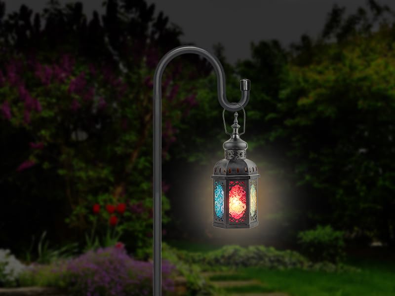 Kingsyard Adjustable Shepherd Hooks for Outdoor - 44 INCH Heavy Duty Bird Feeder Pole with 5 Prong Base, Hummingbird Feeder Stand, Garden Plant Baskets, Weddings Decor, Solar Light Lanterns