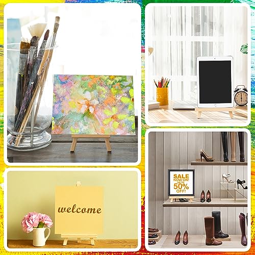 6 Pack 9 Inch Wood Easels, Easel Stand for Painting Canvases, Art, and Crafts., Tripod, Painting Party Easel, Kids Student Tabletop Easels for Painting, Portable Canvas Photo Picture Sign Holder