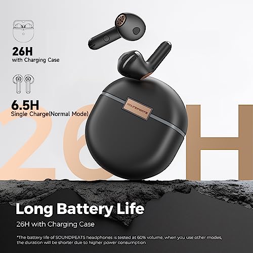 SoundPEATS Air4 Wireless Earbuds with Snapdragon Sound AptX Adaptive Lossless, Qualcomm QCC3071 Bluetooth 5.3 Earphones with Boost Bass, 6 Mics CVC, Low Latency, 26Hrs, Multipoint Connection