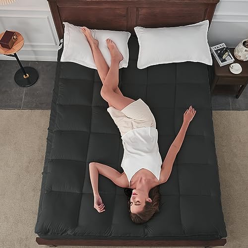 CYMULA Twin XL Mattress Topper - Soft Cooling Mattress Pad for College Dorm Room Essentials - Extra Thick Long Protector Cover for Back Pain, Single Bed Topper Pillow Top with 8''-21'' Deep Pocket