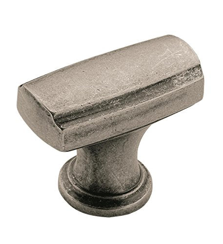 Amerock | Cabinet Knob | Aged Pewter | 1-3/8 inch (35 mm) Length | Highland Ridge | 1 Pack | Drawer Knob | Cabinet Hardware