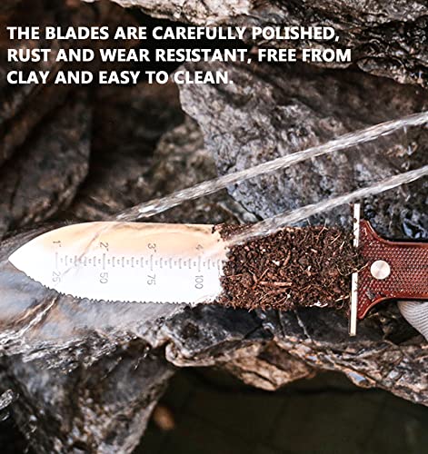 AKAKD Hori Hori Garden Knife Tool - Stainless Gardening knife,With Sheath Soil Knife,Weeding Knife Yes Garden Digging, for Gardeners 2PACK
