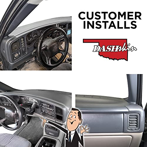 DashSkin Molded Dash Cover Cap Compatible with 2000-2006 Tahoe Suburban Yukon Avalanche & 1999-2006 Silverado Sierra in Black - Made in The USA