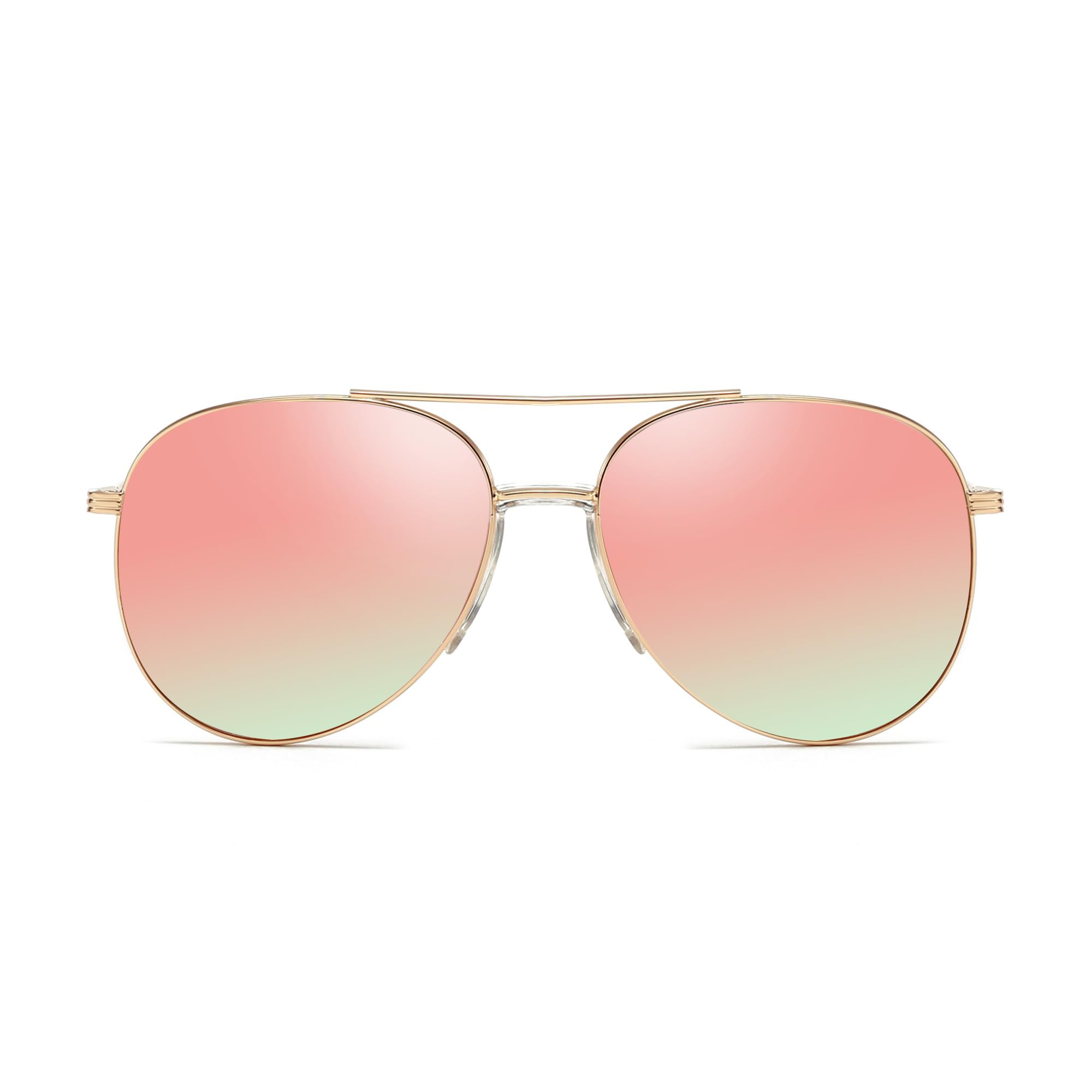 BOBUXLIIN Aviator Sunglasses for Women with UV 400 Protection Lens Womens Polarized Sunglasses Lightweight Metal Pilot Frame
