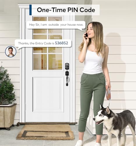 TEEHO Keyless Entry Door Lock Deadbolt with Handle Set- Electronic Digital Keypad Deadbolt - Front Door Lock Set with 2 Keys - Auto Lock - Easy Installation - Matte Black