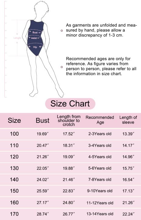 DAXIANG Leotards for Girls Gymnastics Long Sleeve Gymnastics Leotard for Girls Gymnastics Leotards Purple Snowflake 9-10Y