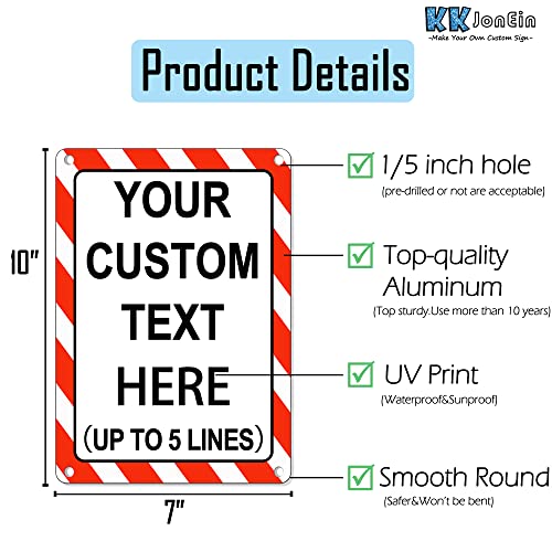 Custom Sign Outdoor 10x7 Inches, Make Your Own Metal Sign Customized for Outside, Weatherproof and Durable, .040 Aluminum(Horizontal)
