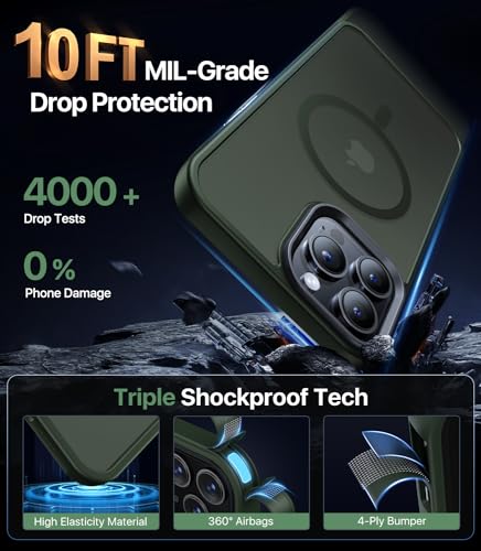 Maozis Magnetic Designed for iPhone 13 Pro Case [Compatible with Magsafe][Military Grade Drop Protection] Protective Shockproof Translucent Matte Slim Phone Case for iPhone 13 Pro, Gradient Lavender