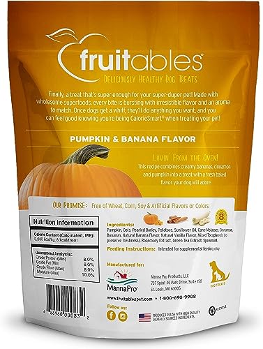 Fruitables Dog Treats Pumpkin & Banana Flavor, 7 oz