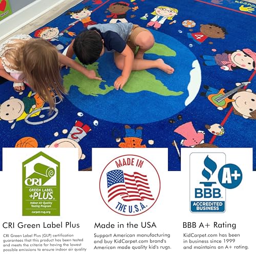Kids Carpet World Character Classroom Rug for Students 6' x 8'6' Rectangle Colorful Kids Seating Rugs | Kids Classroom Educational Learning Reading Rug | Area Rug for Kids
