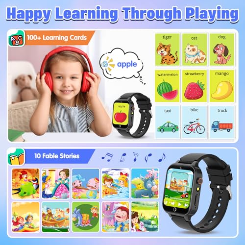 Kids Game Watch for Boys with 26 Puzzle Games HD Touchscreen Camera Music Player Flashlight Pedometer, Kids Toys Birthday Gifts for Boys Age 6-12 Boys Watches Ages 7-10 with 2 Screen Protector