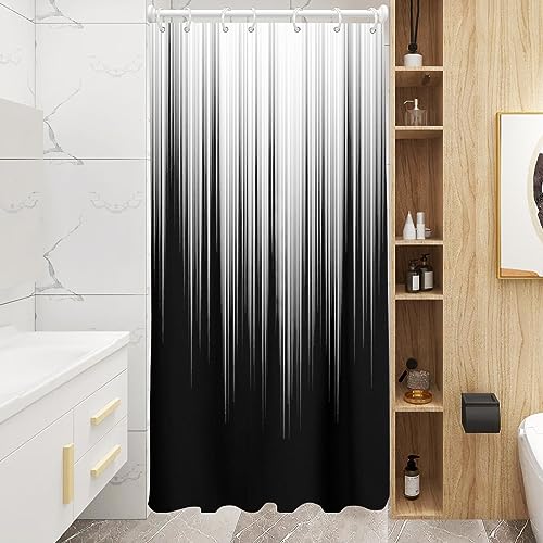 AAtter Yellow and Black Shower Curtain Ombre Mustard Bright Abstract Cool Art Two Tone Gradient Funny Unique Fashion Aesthetic Simple Neutral Fun Pretty Home Bathroom Decor Bathtub Set, 60x72, Modern