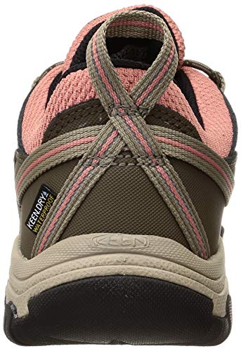 KEEN womens Ridge Flex Low Height Waterproof Hiking Shoe, Steel Grey/Hydrangea, 10.5 US