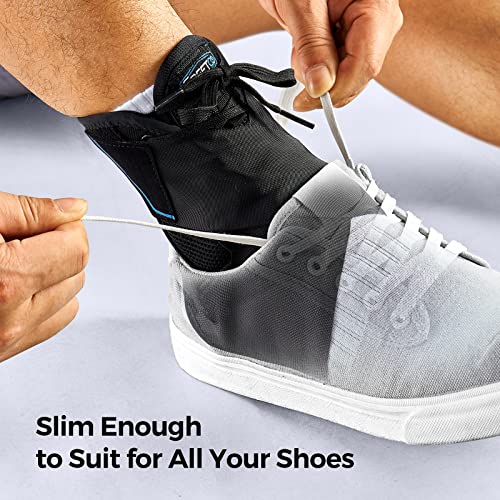 FREETOO Ankle Brace Maximum Metal Support for Men & Women, Compression Foot Support for Sprained Ankle, Plantar Fasciitis,Injury Recovery, Lace up Ankle Support for Running Volleyball Left/Right