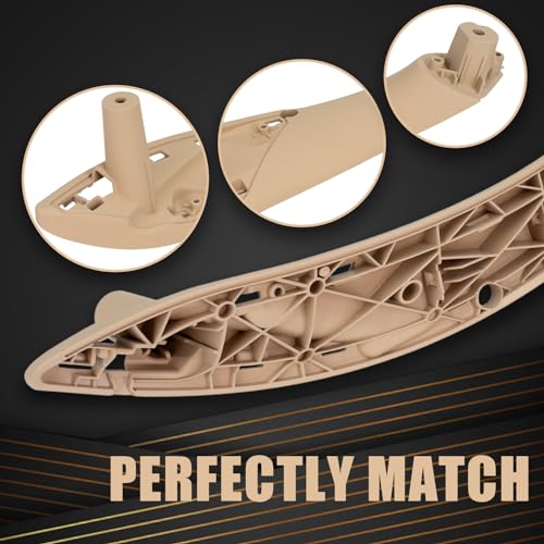 WEILEITE Front Interior Door Pull Handles Grab Bracket Trim Set Compatible with BMW 3 Series 4 Series 320,328,330,335,M3 2012-2018 and 428, 435,M4 2014-2017 Replace 51417279311(Beige,4Pcs)