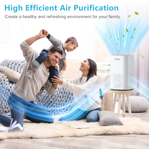 Air Purifiers for Home Large Room up to 1500ft²,Tailulu H13 True HEPA Air Cleaner with 360°Air Inlet, 15dB Air Purifier for Bedroom with Sleep Mode,Speed Control,Timer, for Odor Dust Smoke AP100