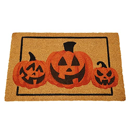 JOYIN Halloween Decoration Pumpkin Patterned Doormat, 30”x 17” Non Slip Natural Coir Front Door Mat Doorway Rugs, Trick or Treat, Halloween Decorations Outside Indoor Halloween Decor