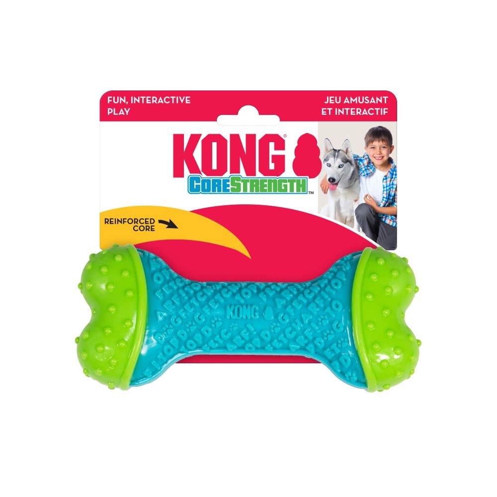 KONG CoreStrength Bone - Dog Dental Chew Toy - Durable, Multi-Layered Dog Toy for Enrichment Play & Dental Care - with Textured Body for Teeth Cleaning - for Medium/Large Dogs