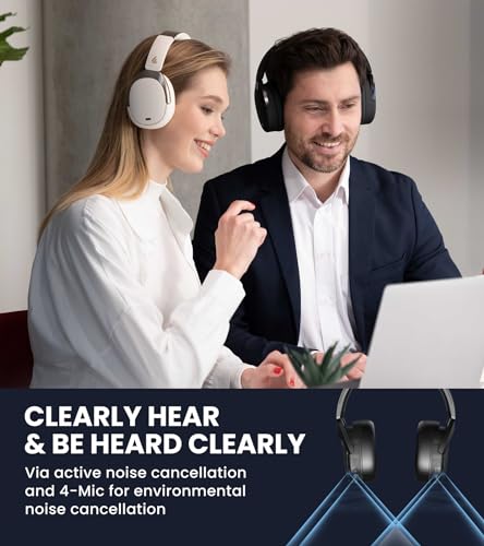 Edifier WH950NB Active Noise Cancelling Headphones, Bluetooth 5.3 Wireless LDAC Hi-Res Audio, 55 Hours Playtime, Google Fast Pairing for Android, Dual Device Connection, App Control, Black