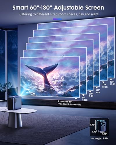 Projector with WiFi and Bluetooth 4K, 【Netflix Official/YouTube/Prime Video】, EXTRAVIS 1000ANSI Home Theater Native 1080P, Auto Focus & Keystone, Dolby Audio, Portable Smart Movie Outdoor Projector
