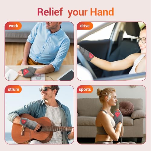 Comfytemp Hand Heating Pad for Carpal Tunnel Relief, FSA HSA Eligible Wrist Heating Pad for Achilles Tendonitis Relief, USB Wearable Wrist Heating Pad for Wrist Pain Relief, Birthday Gifts for Mom Dad