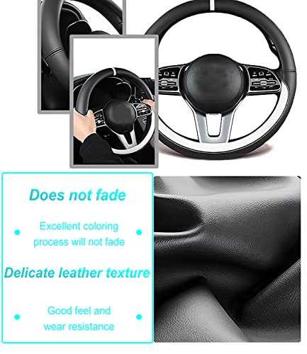 Custom fit for Lincoln Car Steering Wheel Cover, Nappa Leather Car Steering Wheel Cover Non-Slip Steering Wheel Cove-r, Designed for Lincoln Interior Accessories (Black,for Lincoln)