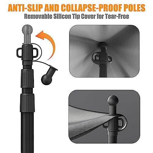 WILDROAD Tarp Poles Tent Poles Canopy Poles 7.7 ft, Telescoping Aluminum Poles with Non-Slip Aluminum Cone Bottom, Portable and Lightweight Camping Gear for Camping and Awnings, Set of 2