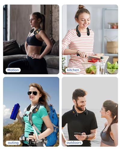 Neck Fan, Personal Fan with LED Display, USB-C Rechargeable, 5200mAh-Battery, 3-Speed Adjustment & Whisper-Quiet Operation, Perfect for Home, Travel, Sports