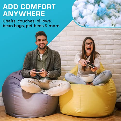 Xtreme Comforts 5 LBS Bean Bag Filler w/Shredded Memory Foam - Pillow Stuffing Material for Couch Pillows, Cushions, Bean Bag Refill Filling, & More Poly Fil/Polyfill Stuffing Needs (5 Pounds)