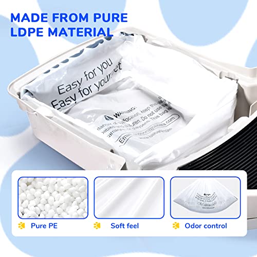 Bilibara Litter Box Liner Bag Compatible with Cat litter Box 3 and 4, 60 Pack - Extra Thick Waste Bags for Self-Cleaning Pet Kitty Litter Box Drawer Liners, 9-11 Gallons Home/Kitchen Trash Bags