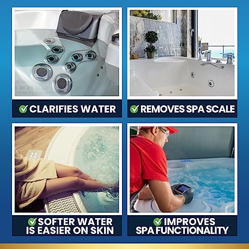 ADIOS! Hot Tub Hard Water Calcium Remover with Scale and Stain Clarifier, Soften Treat and Reduce Spa Deposits - 16oz (Pint)