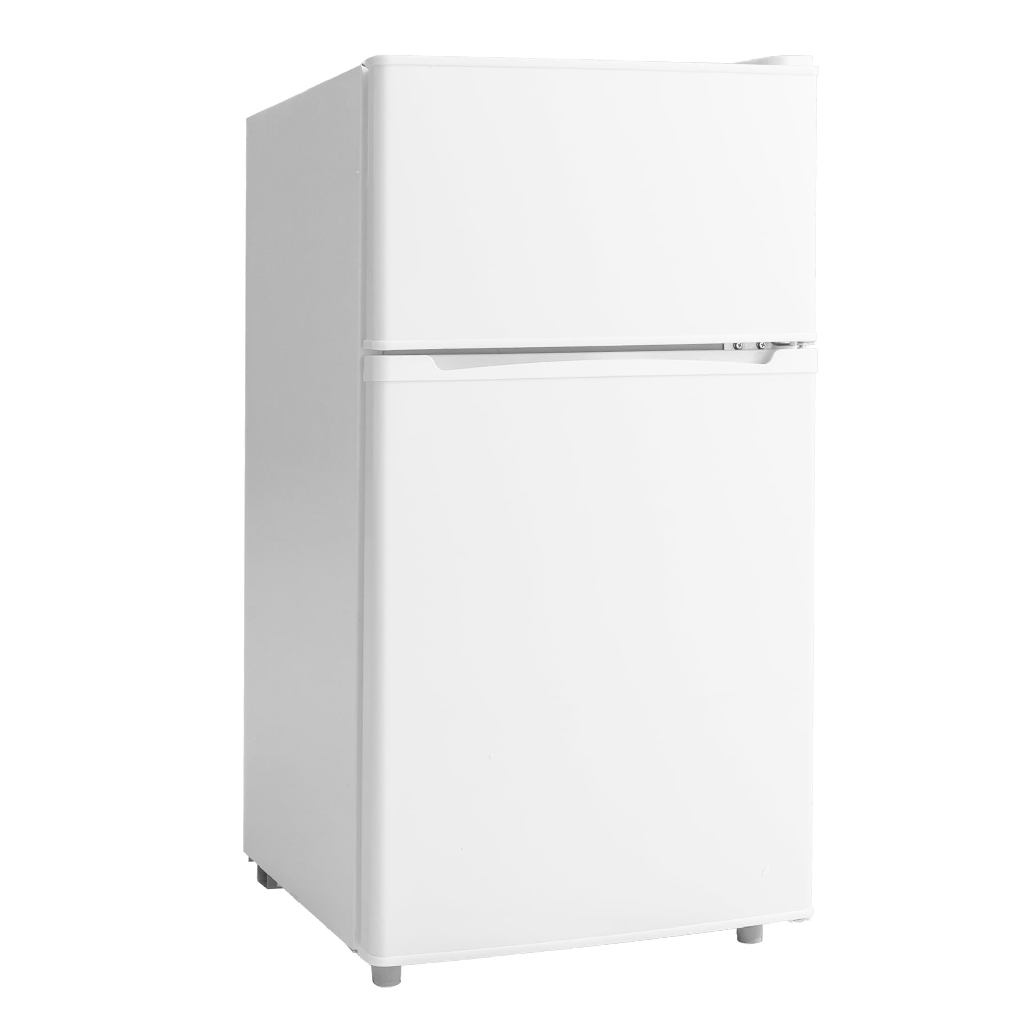 Manastin 3.5 Cu.Ft 2 Door Mini Fridge with Freezer, Small Refrigerator, 7 Level Adjustable Thermostat, Compact Fridge for Living Room, Dorm, Office, Kitchen and Apartment (Pearl White)