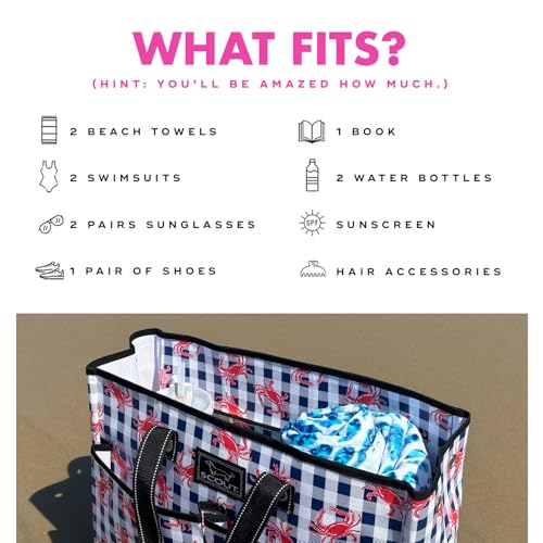 SCOUT BJ Bag - Large, Utility Tote Bag for Women, Nurses, Teachers and Moms with Zipper & 4 Exterior Pockets for Organizing.