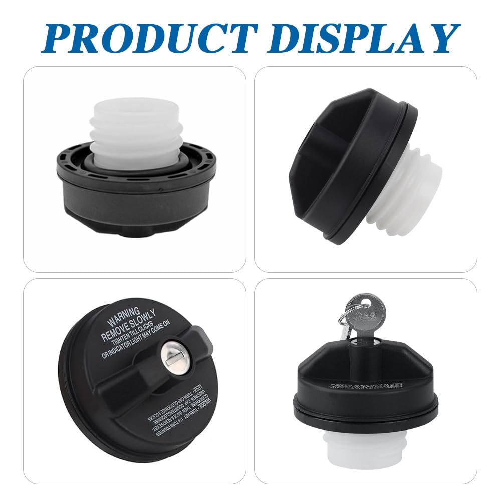 Fuel Tank Filler Cap, Locking Gas Cap, Fuel Cap with Key, Locking Fuel Tank Cap, Car Accessories Gas Tank Cap Replacement for Toyota Camry Tacoma 4Runner Avalon, Replaces #77300-47020, 10504