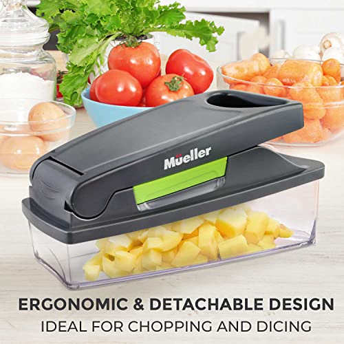 Mueller Pro Series Vegetable Chopper, 30% Heavier Duty Vegetable Slicer, Onion Chopper with Container - Strong Food Chopper, Slicer Dicer Cutter, Great For Salsa, Cooking Gadgets