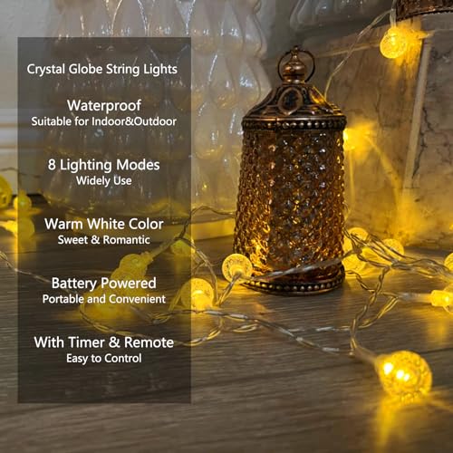 50 LED Red White and Blue String Lights Outdoor Battery Powered, 4th of July Decorations Star Lights with Remote, 2 Modes Patriotic Lights Waterproof for Independence Day Memorial Day National Day