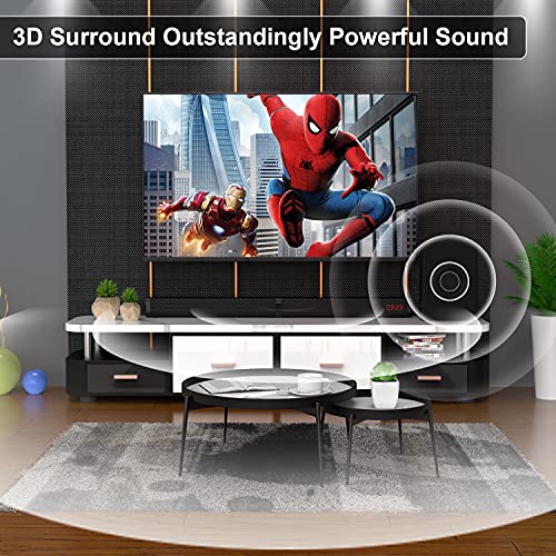 GEOYEAO Sound Bars for TV with Subwoofer, 2.1ch Home Audio Speaker & 3D & 240W Deep Bass Subwoofer Bluetooth 2-in-1 Detachable TV Surround Sound Speaker System