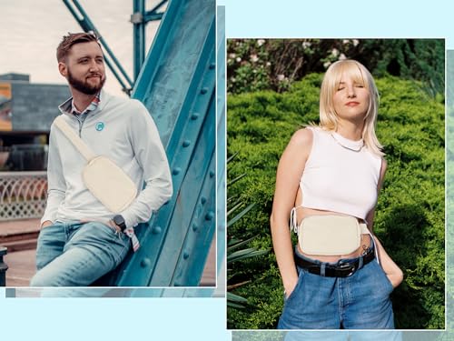 GDFYMI Crossbody Fanny Pack, Belt Bag for Women Men Waist Pack with Adjustable Strap 2 Zipper Pockets for Running Hiking Traveling Gym - Black