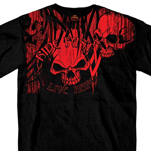 Hot Leathers Over The Top Skull 100% Cotton Double Sided Printed Biker T-Shirt