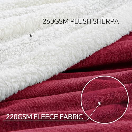BEDELITE Sherpa Fleece Blanket Twin Size, Thick Warm Blankets for Winter, Reversible Soft & Cozy Fuzzy Blanket for Couch and Bed (Purple, 60" X 80")