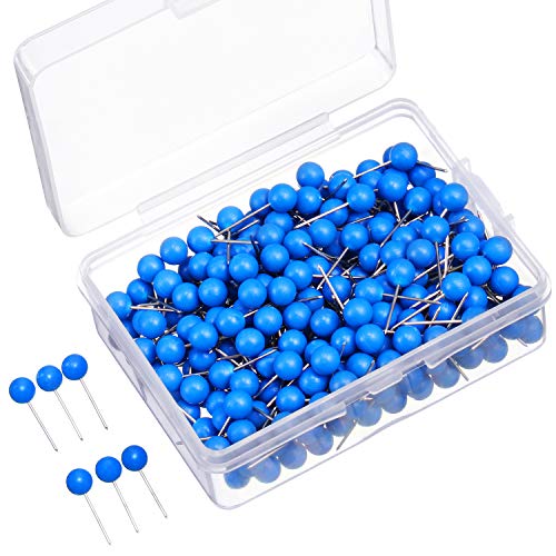 500 Pack Map Push Pins Map Tacks Small Size (Blue, 1/8 Inch)
