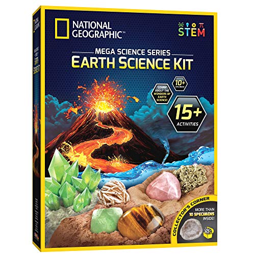 National Geographic STEM Science Kit - 15+ Experiments, Crystal Growing, Volcano Kit, Dig Kits & Gemstones for Kids - Amazon Exclusive