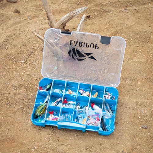 LARIPOP Tackle Boxes, Fishing Plastic Box, Transparent Plastic Storage Organizer Box,Tool Box, Bait Separator -Angler's equipment- 2 Packs /4 Packs Tackle Trays - Parts Box