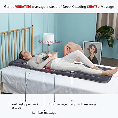 COMFIER Massage Mat Full Body,Massage Pad with 10 Vibration Motors,Back Massager Pad with Heat,Christmas Gifts for Men Women Mom Dad