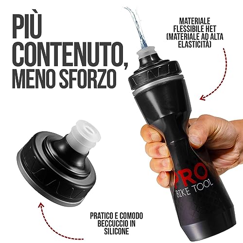 PRO BIKE TOOL Insulated Bike Water Bottle -Bonus Sports Carry Loop - For All Physical Activities & Cycling-Keep Your Drinks Cooler, Longer - 680ml 24oz